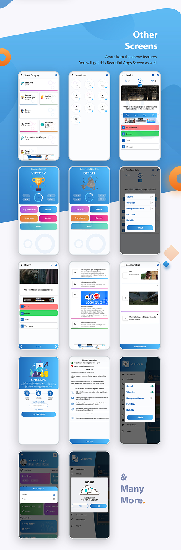 Quiz Online App with Earning System